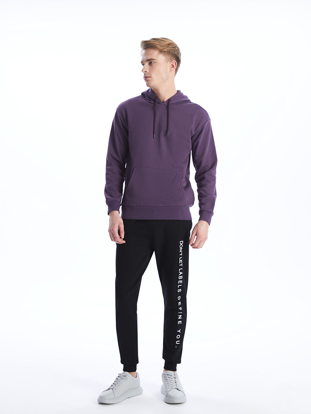 LCW Casual Koyu Mor Uzun Kollu Erkek Hoodie - 2