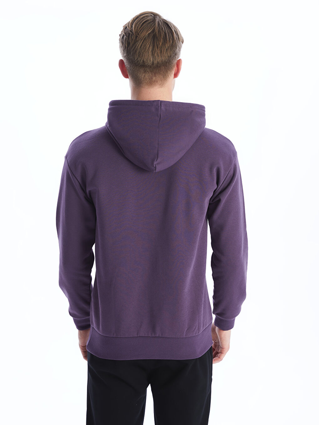 LCW Casual Koyu Mor Uzun Kollu Erkek Hoodie - 4