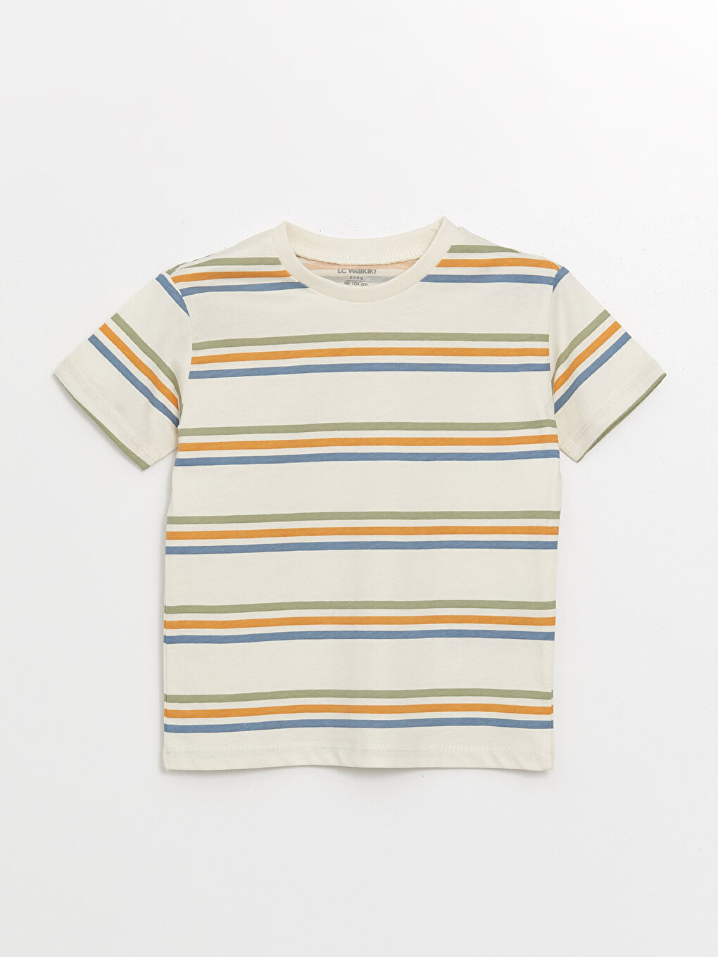 LCW Kids Bej Bisiklet Yaka Basic Erkek Bebek Tişört