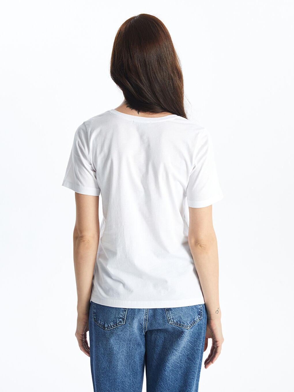 Crew Neck Printed Short Sleeve Women's T-shirt -S4JB56Z8-FFB