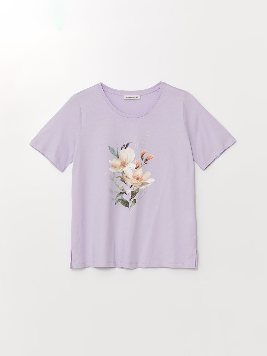 Crew Neck Printed Short Sleeve Women's T-shirt -S4JB56Z8-G0W