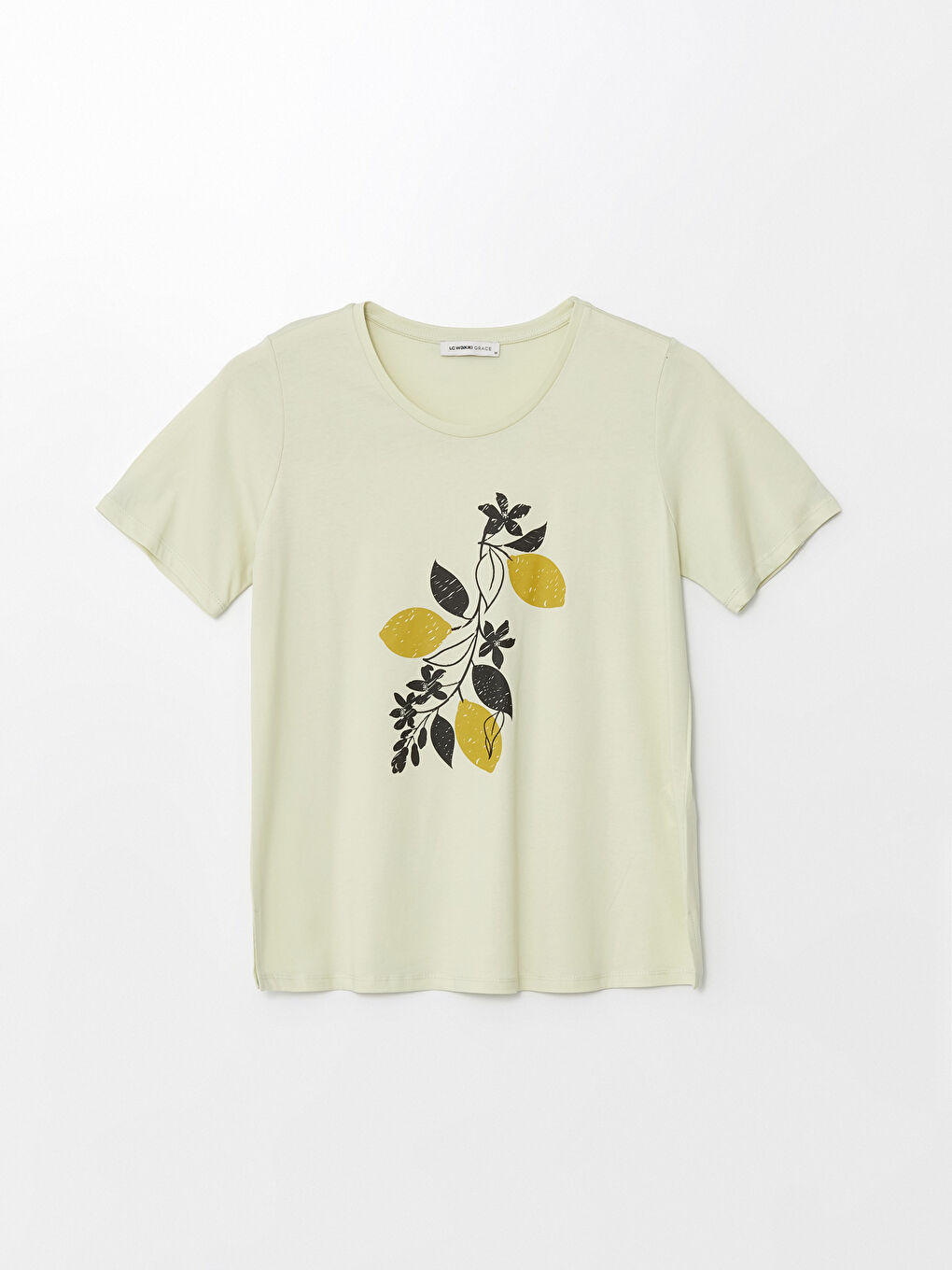Crew Neck Printed Short Sleeve Women's T-shirt -S4JB56Z8-S59