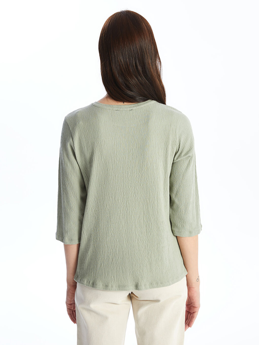 Crew Neck Floral Printed Women's Blouse -S4JB57Z8-FLL