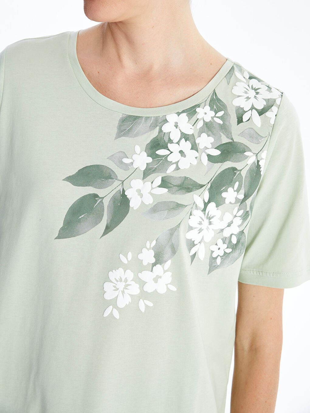Crew Neck Printed Short Sleeve Women's T-shirt -S4JB58Z8-G8D