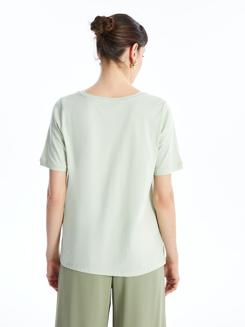 Crew Neck Printed Short Sleeve Women's T-shirt -S4JB58Z8-G8D