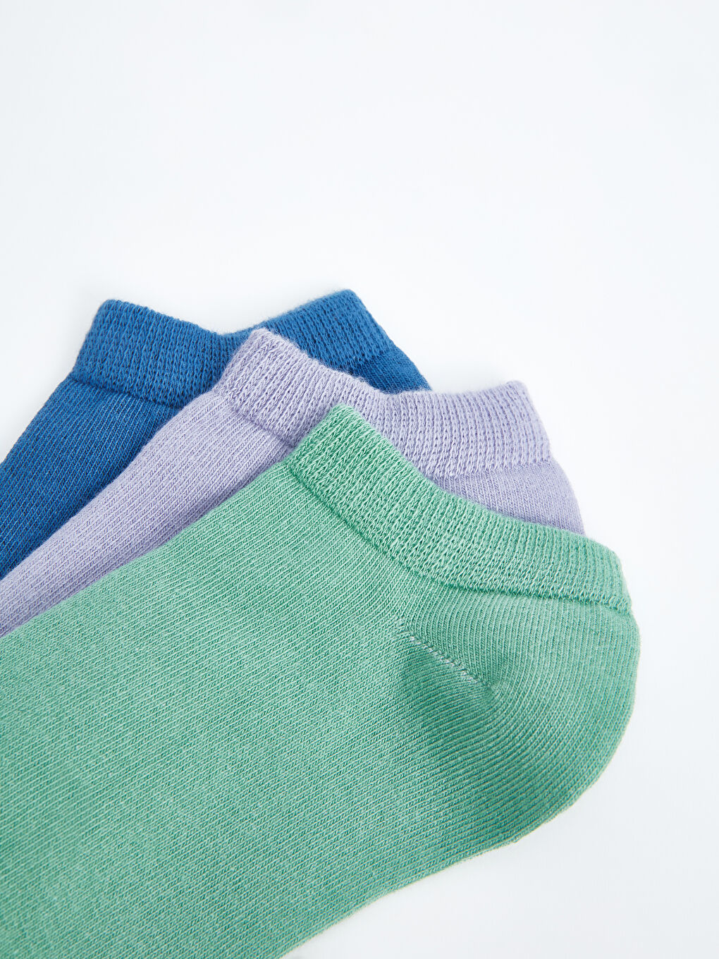 Yeşil Kadın Düz Patik Çorap 3'lü-2