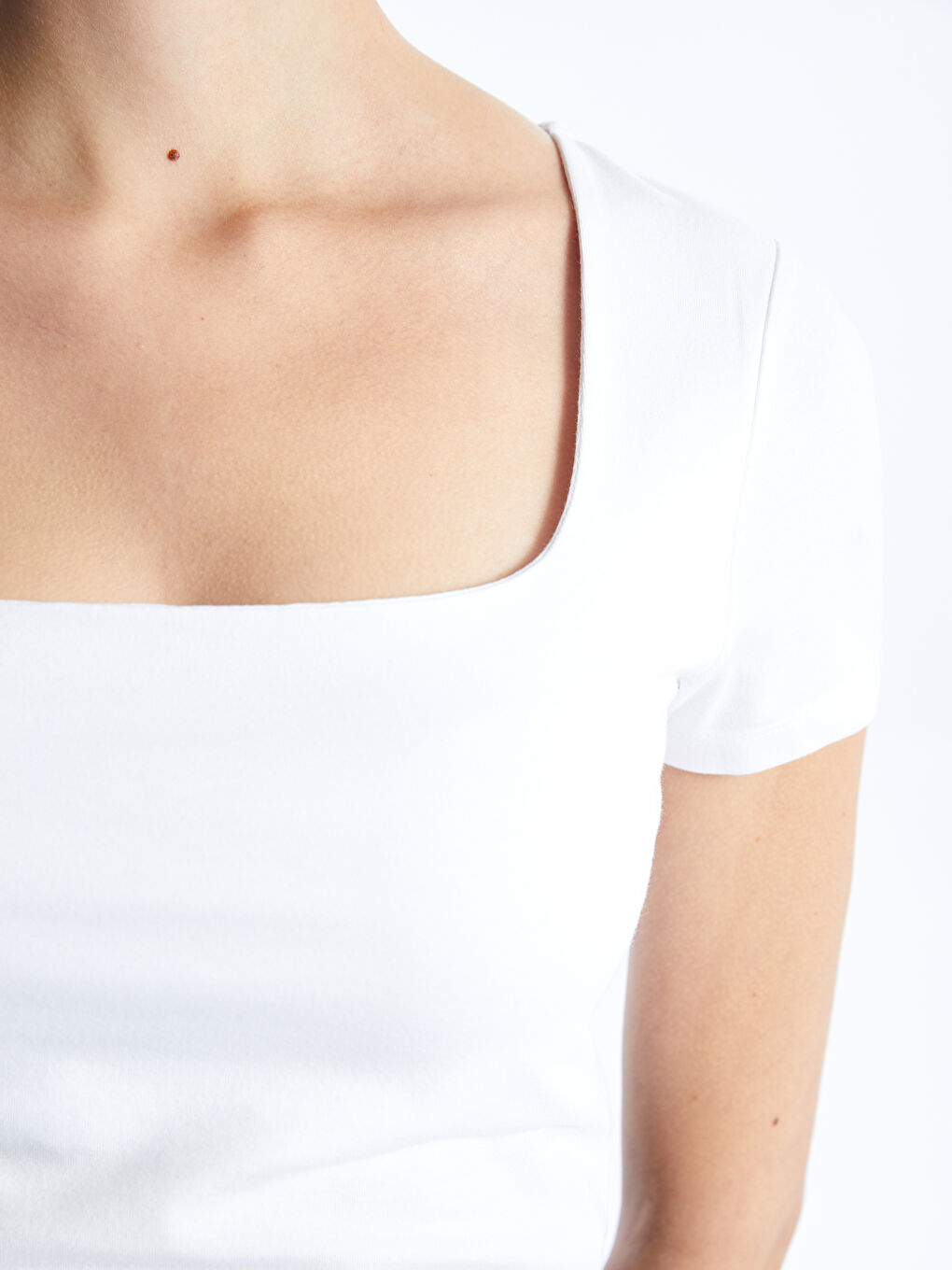 Square Neck Straight Short Sleeve Women T-Shirt -S4JB80Z8-Q6K