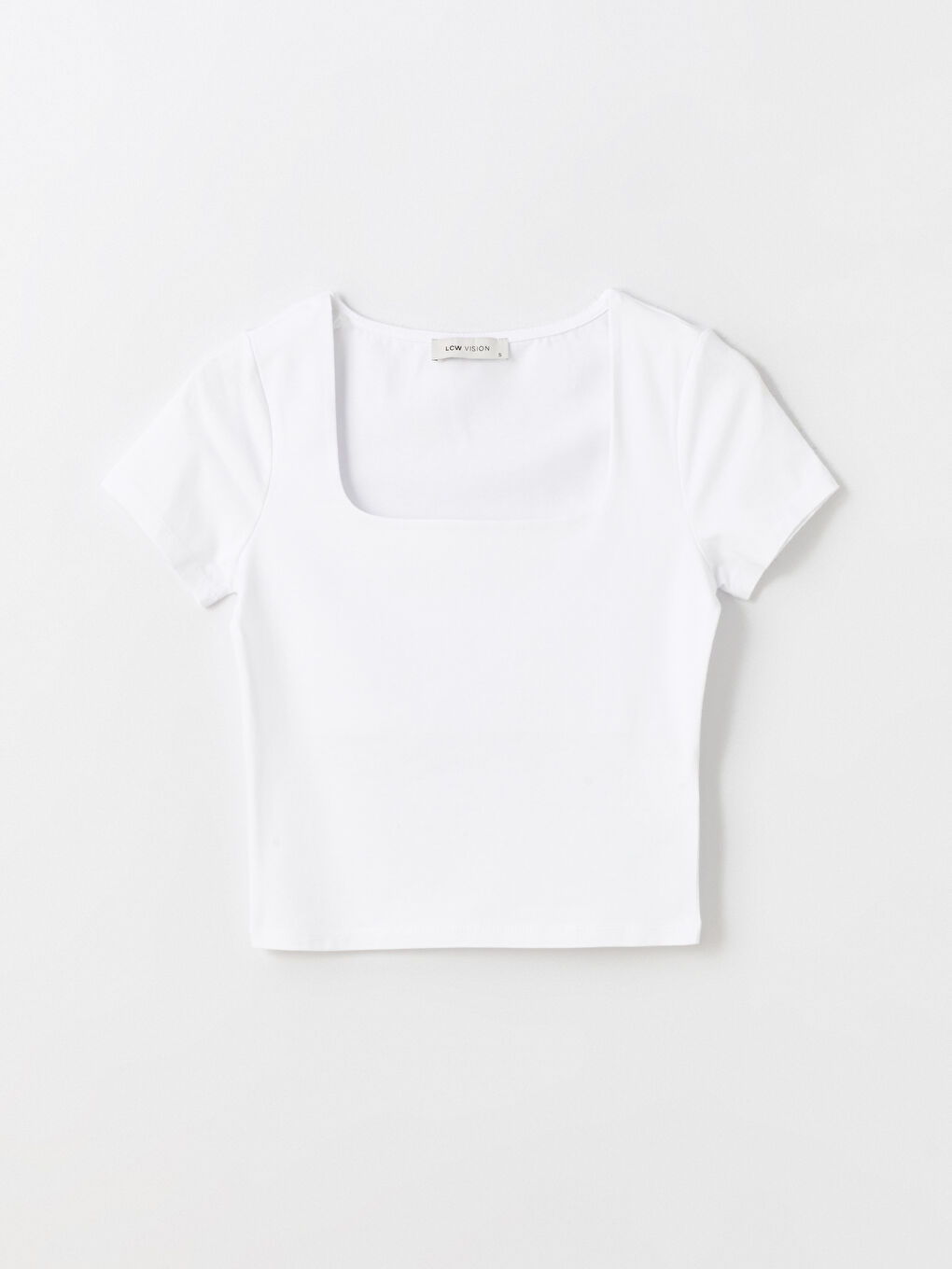 Square Neck Straight Short Sleeve Women T-Shirt -S4JB80Z8-Q6K