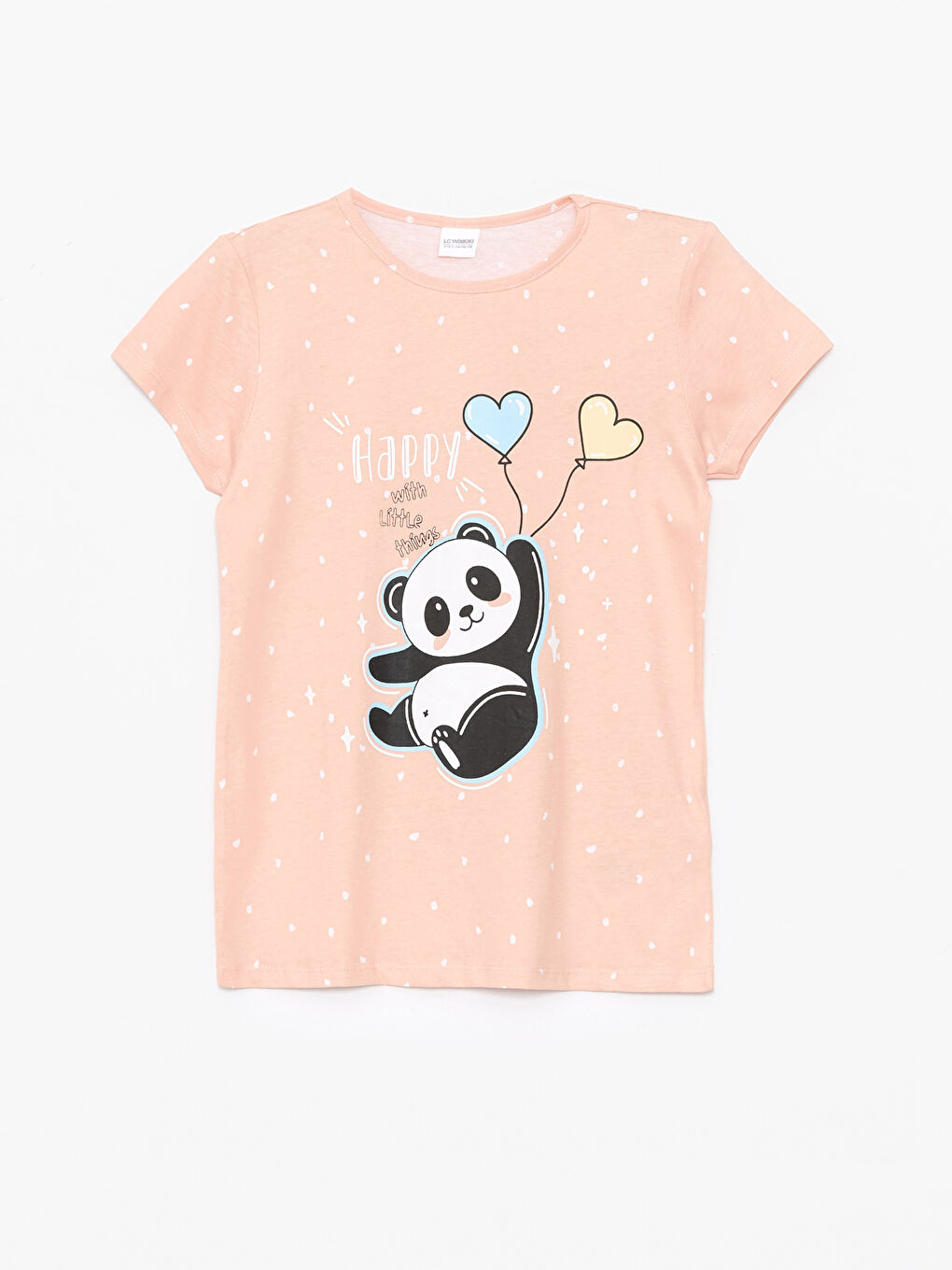 Pembe Bisiklet Yaka Baskılı Kısa Kollu Kız Çocuk Pijama Takımı-4