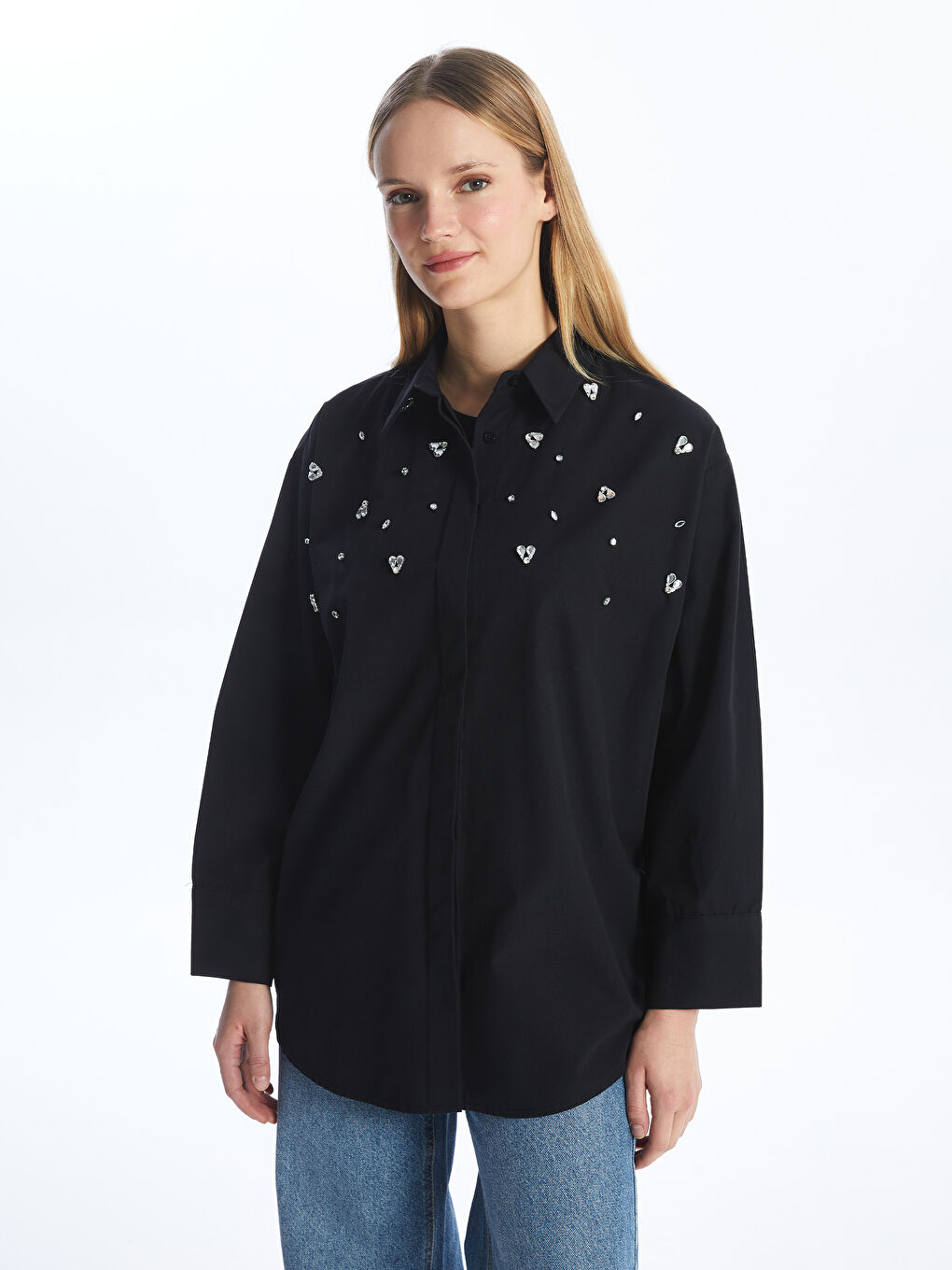 Stone Printed Women's Shirt Tunic -S4JC26Z8-CVL