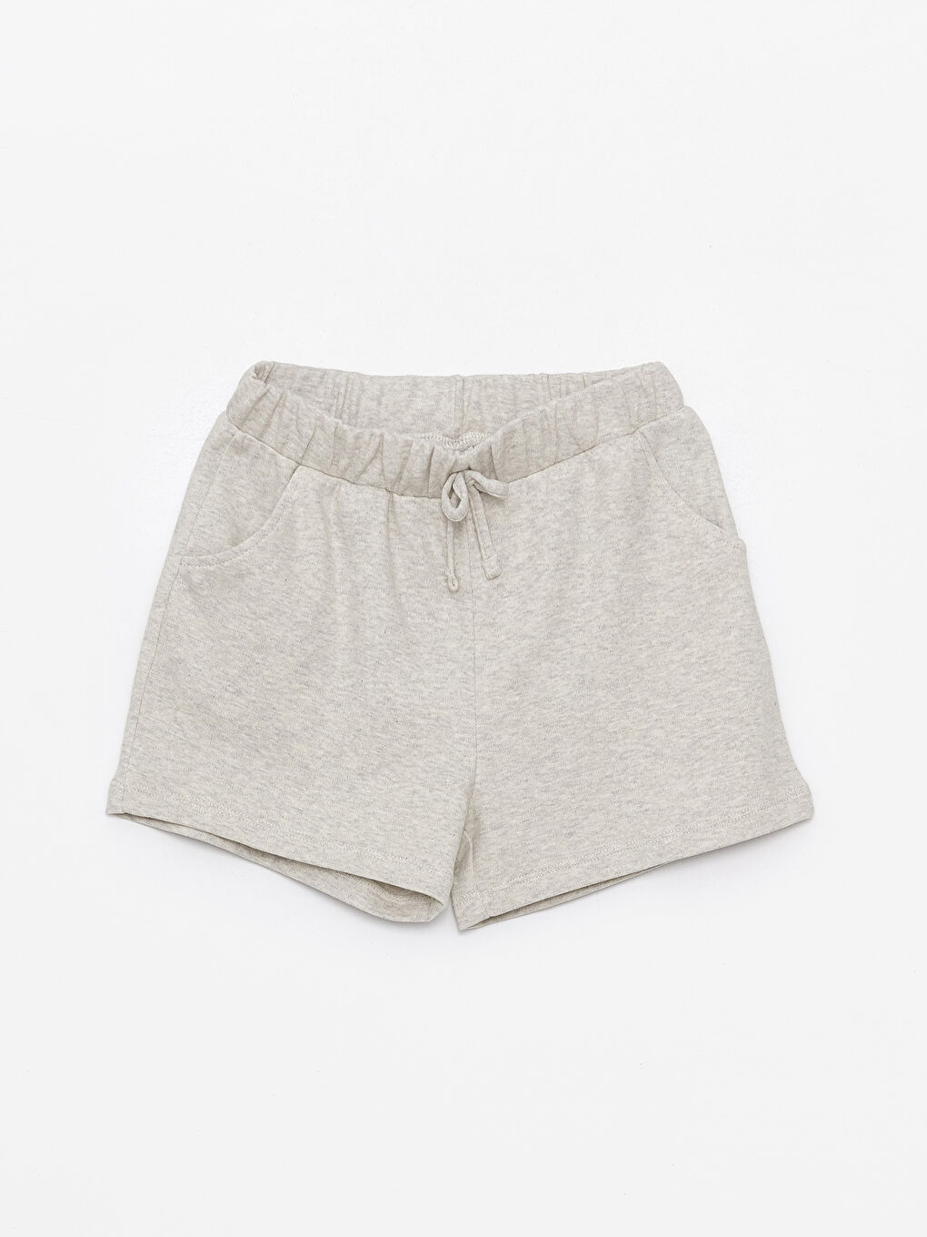 Gri Beli Lastikli Basic Kız Çocuk Şort-2