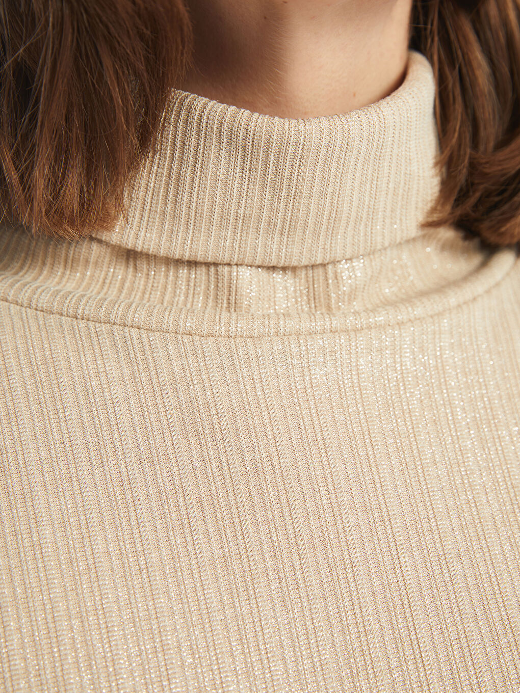Turtleneck Bright Look Long Sleeve Oversize Women's Tunic -S4JC46Z8-FFG