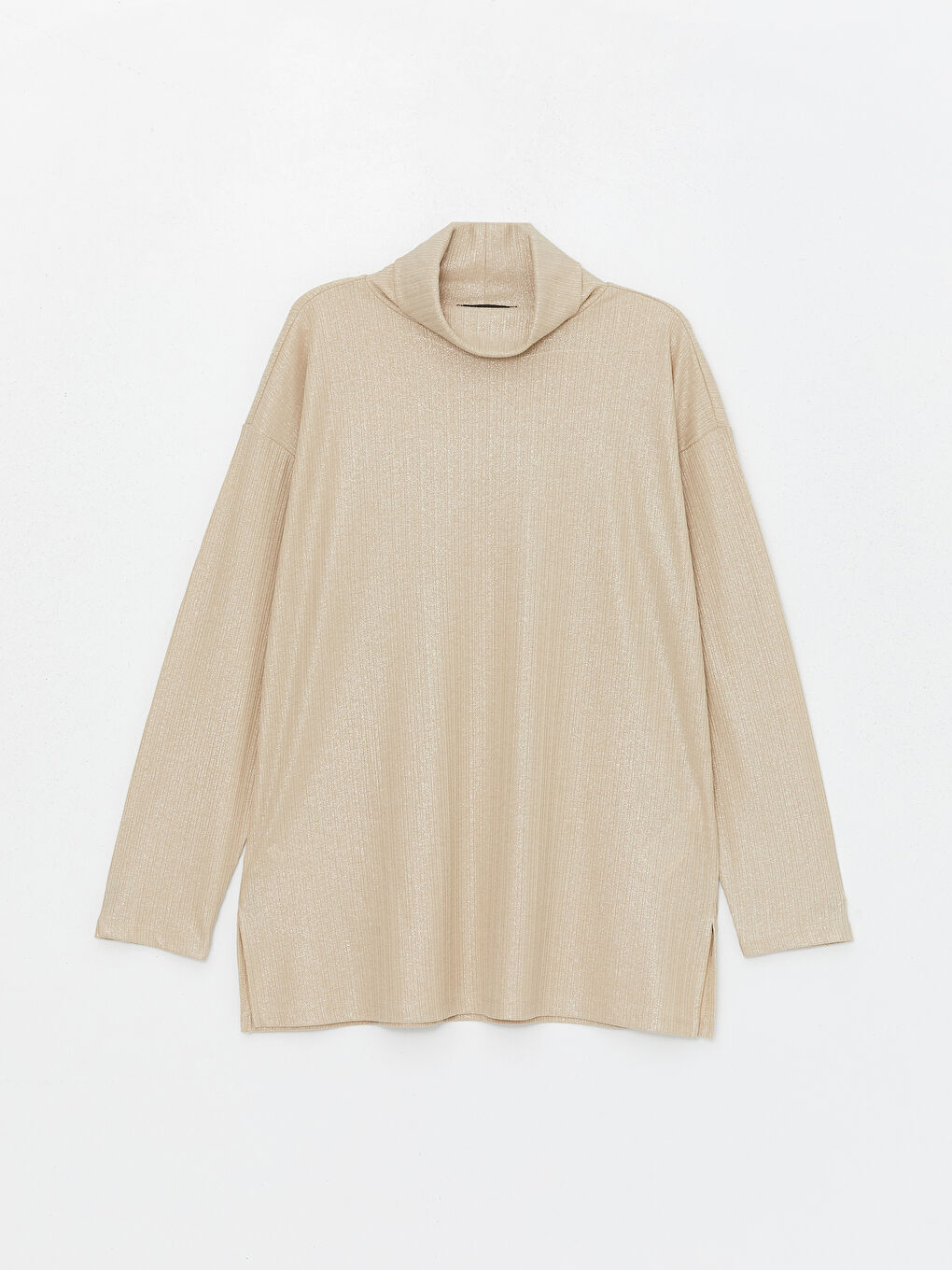 Turtleneck Bright Look Long Sleeve Oversize Women's Tunic -S4JC46Z8-FFG