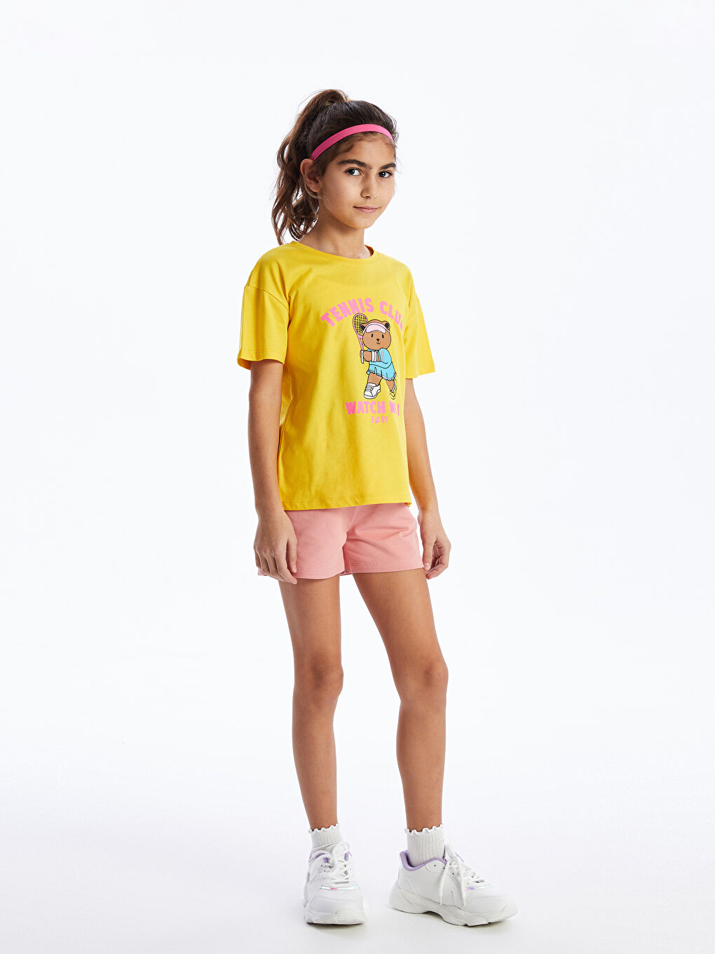 LCW Kids Somon Beli Lastikli Basic Kız Çocuk Şort