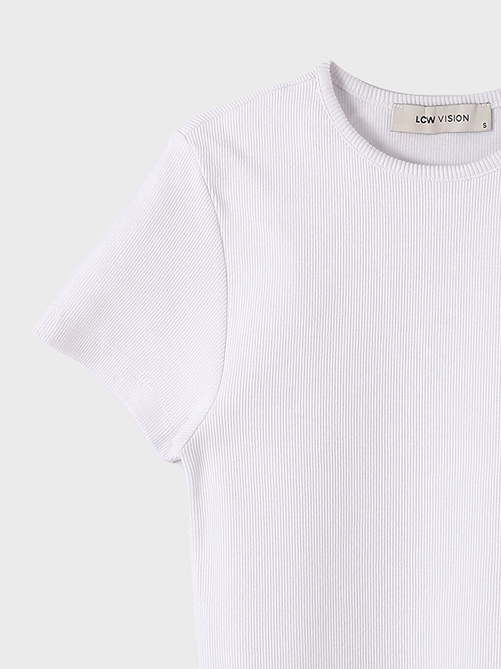 Crew Neck Short Sleeve Basic Women's T-shirt-2