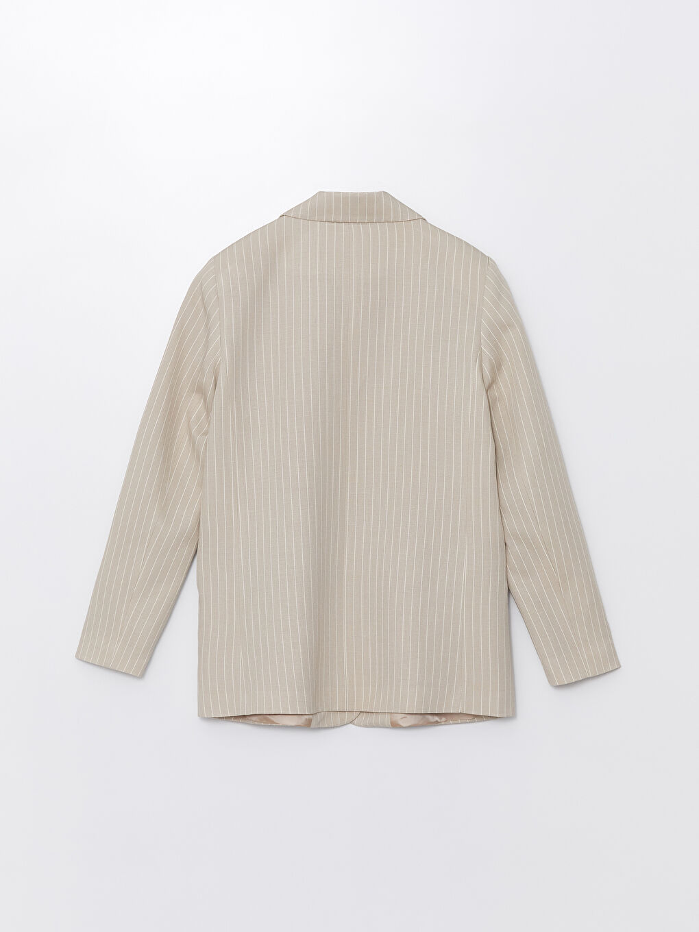 Women's Striped Long Sleeve Linen Blend Blazer Jacket -S4JC69Z8-ELZ