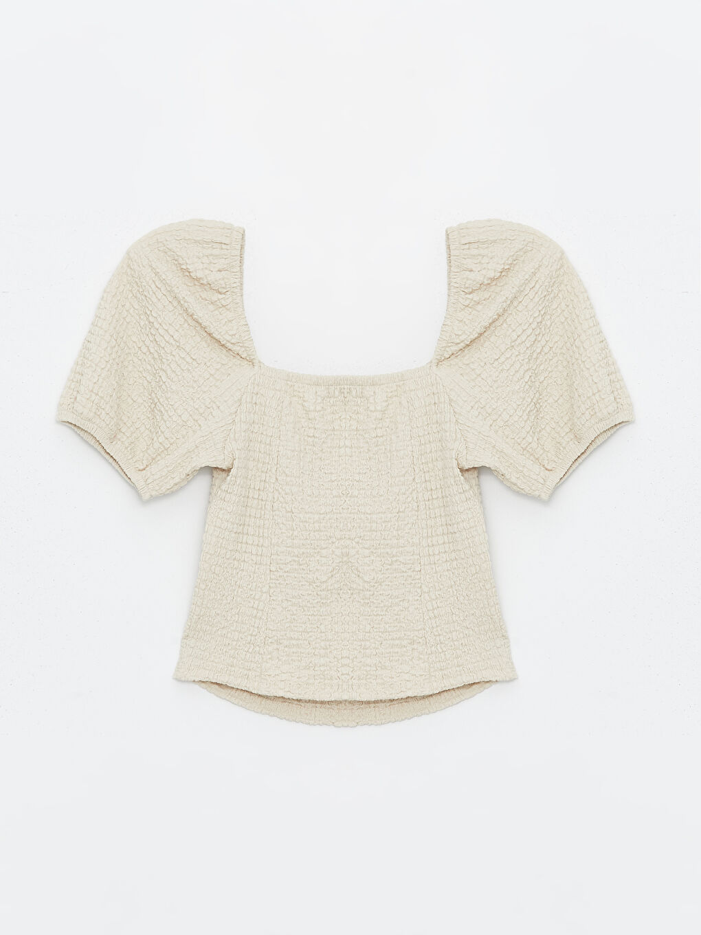 LCW ECO Bluza za Žene s Izrezom u Obliku Srca, Jednostavna, Kratki Rukav -S4JC93Z8-FYV