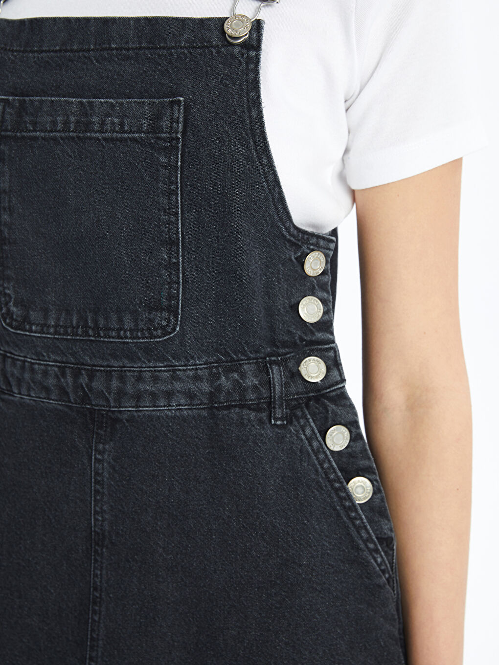 Square Collar Strappy Women's Denim Dungaree Dress -S4JD10Z8-326