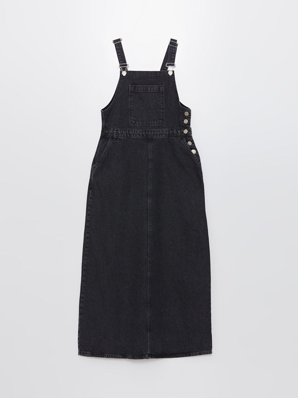 Square Collar Strappy Women's Denim Dungaree Dress -S4JD10Z8-326
