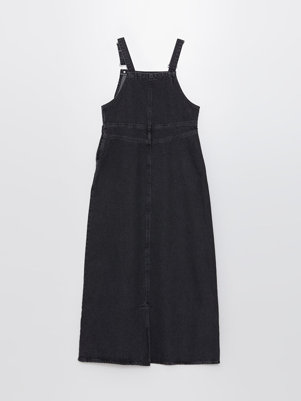 Square Collar Strappy Women's Denim Dungaree Dress -S4JD10Z8-326