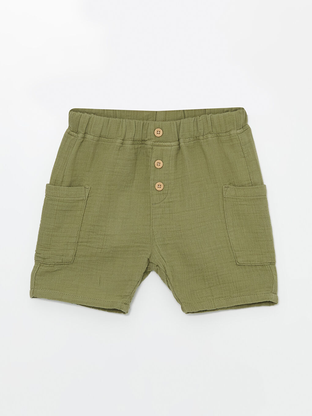 LCW Kids Yeşil Beli Lastikli Basic Erkek Bebek Şort