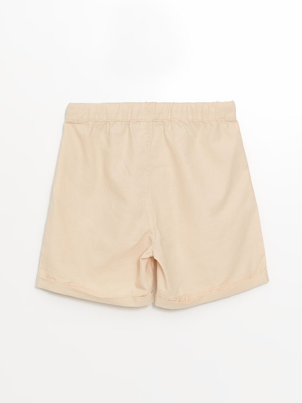 Bej Beli Lastikli Cepli Gabardin Erkek Çocuk Şort-1