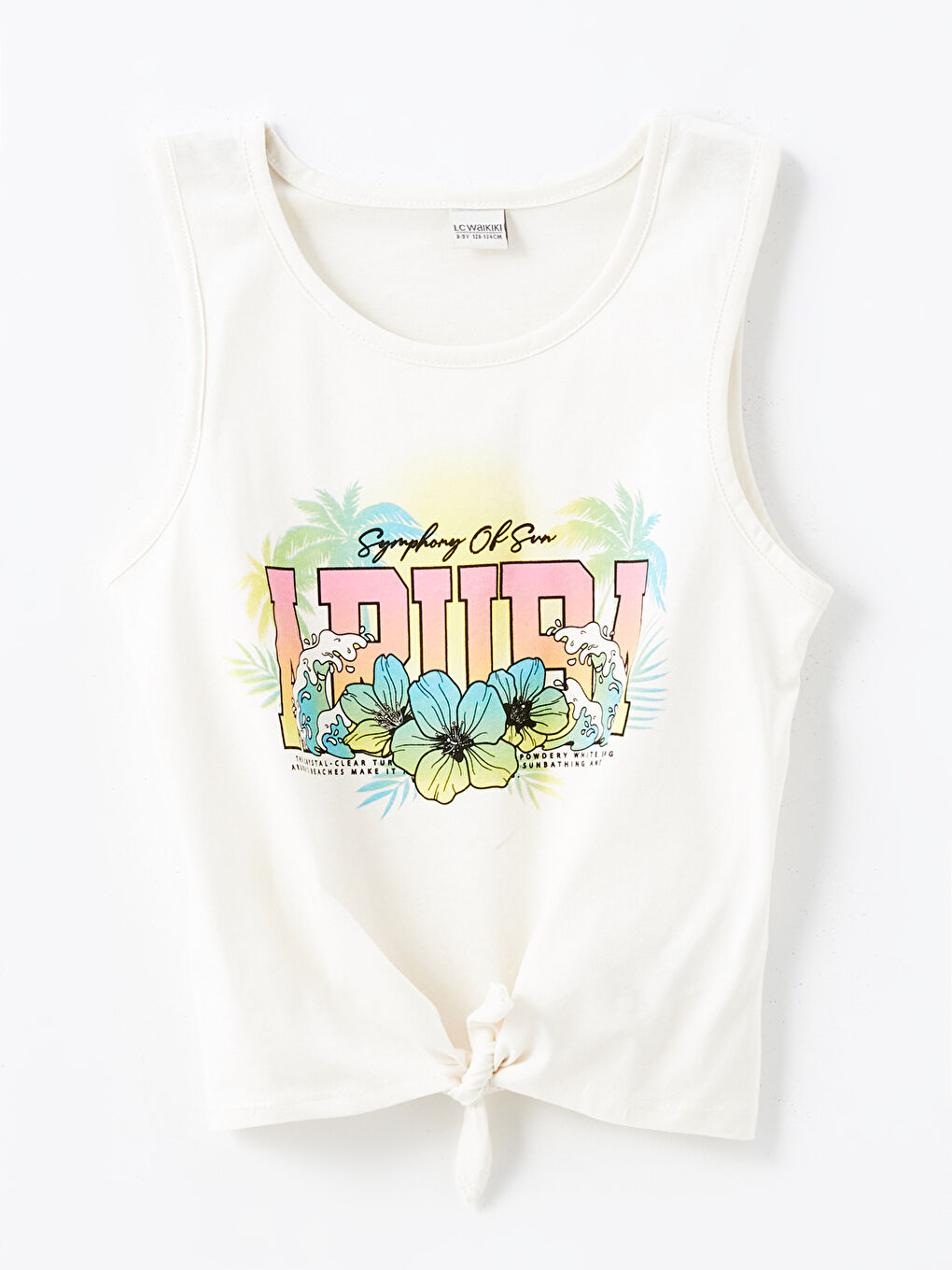 Crew Neck Floral Girls' Crop Tank Top