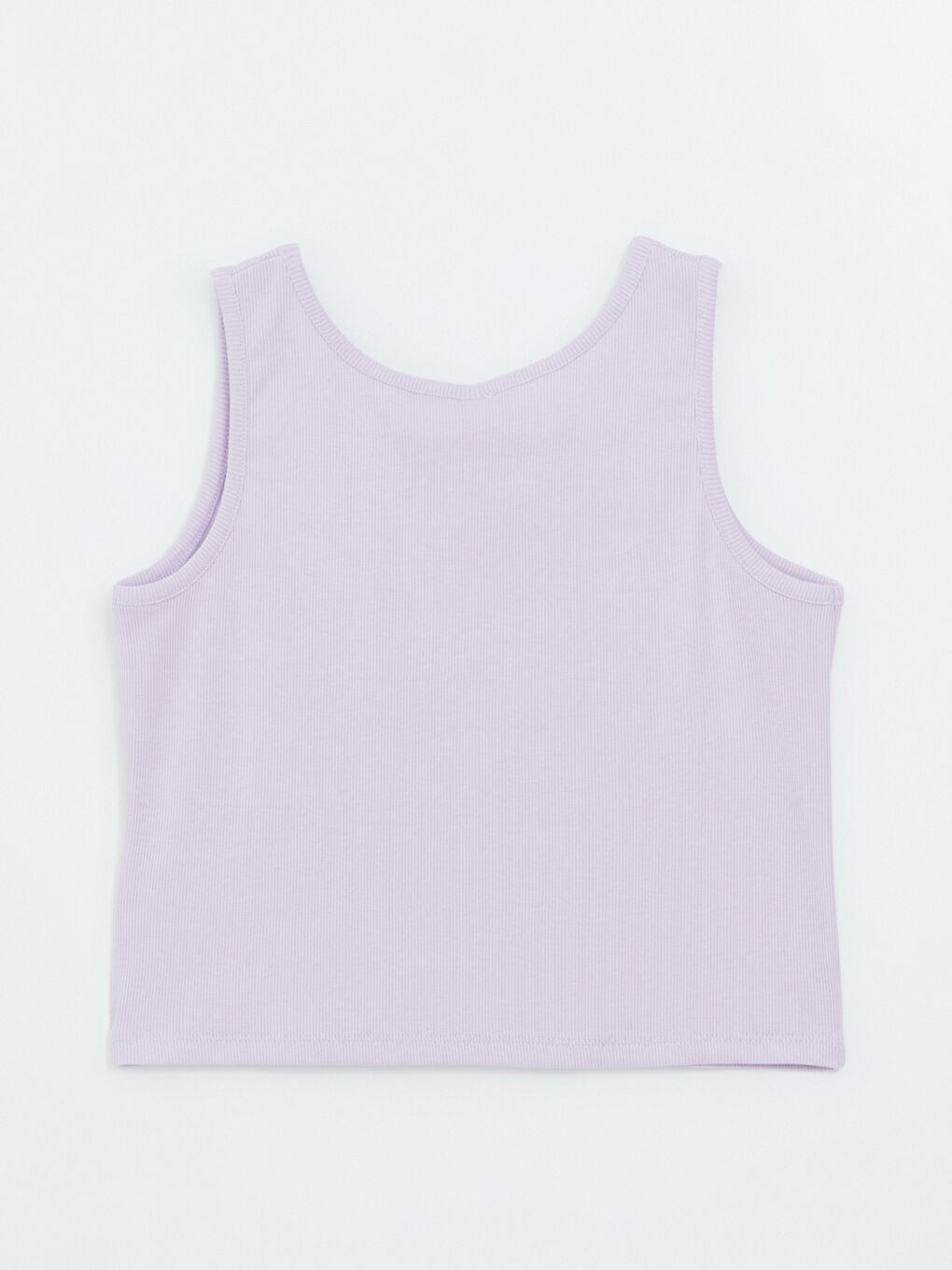 تيشيرت بدون أكمام مطبوع بياقة دائرية للبنات-2