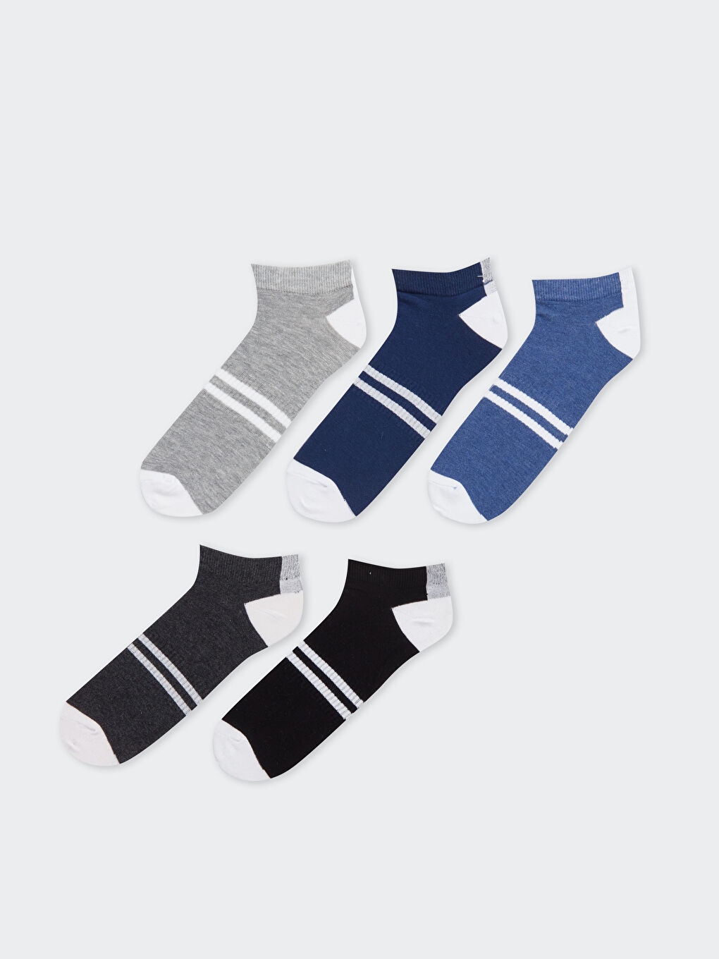 Striped Men's Trainer Socks 5 Pack