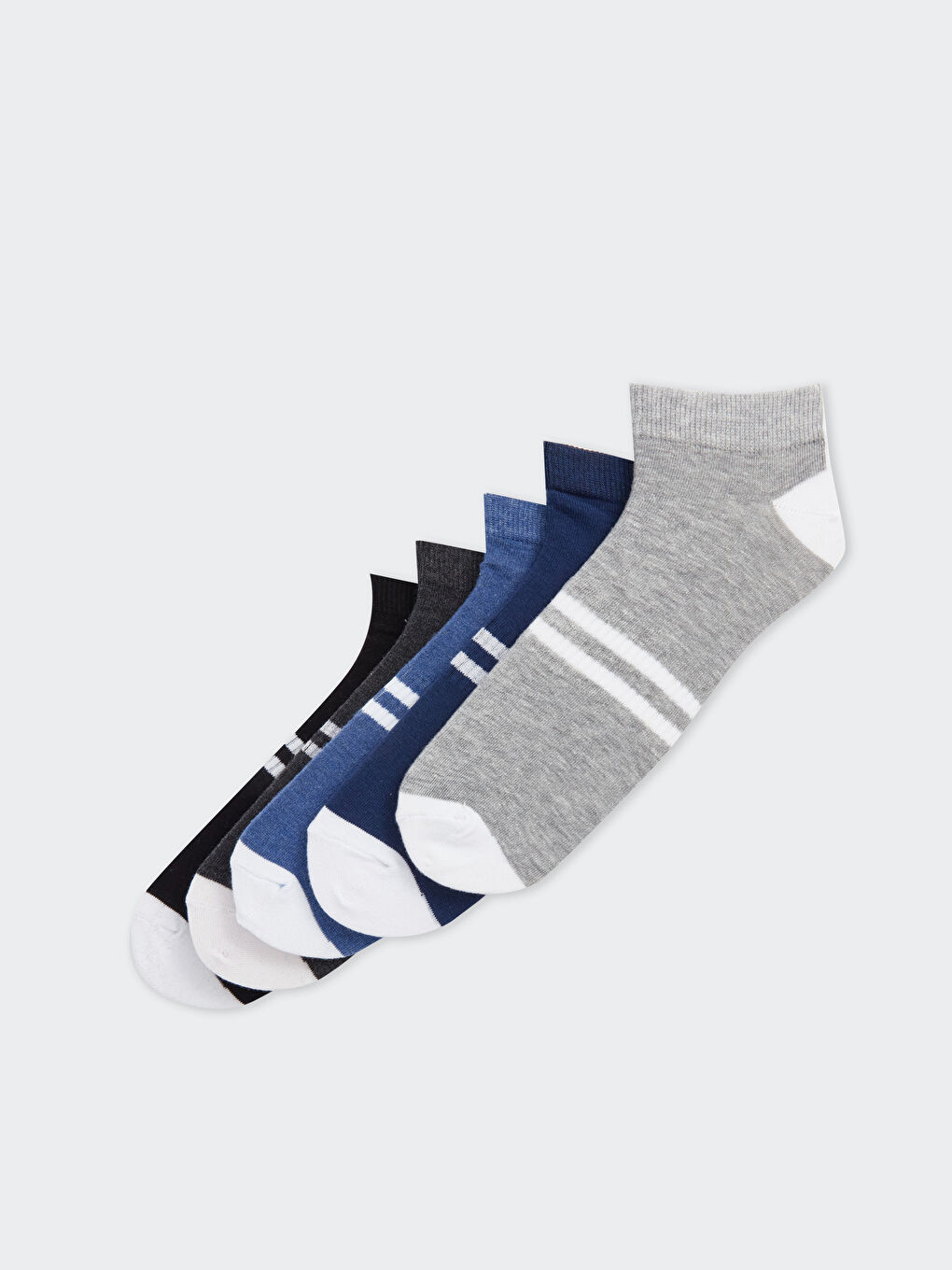 Striped Men's Trainer Socks 5 Pack-1