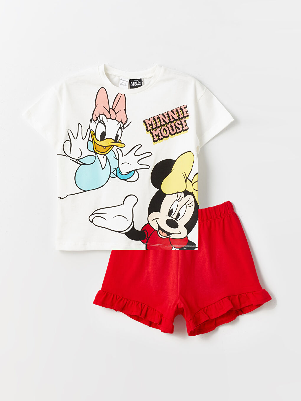 Crew Neck Minnie Mouse Printed Baby Girl T-Shirt and Shorts 2-Piece Set -S4JE29Z1-R9J