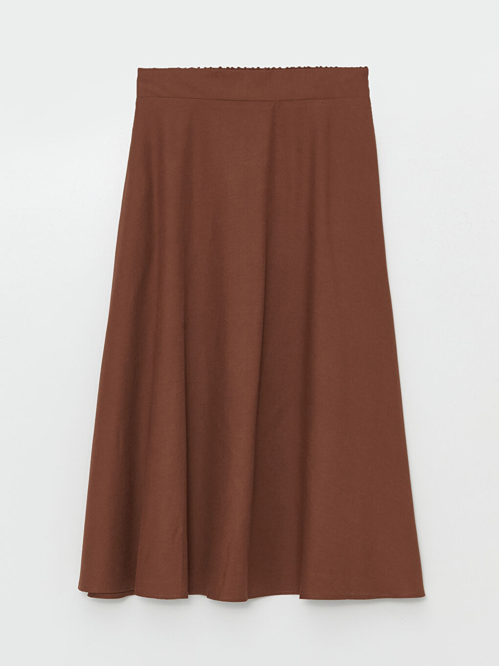 Plain Linen Blend Women's Skirt with Elastic Waist -S4JE34Z8-JSE