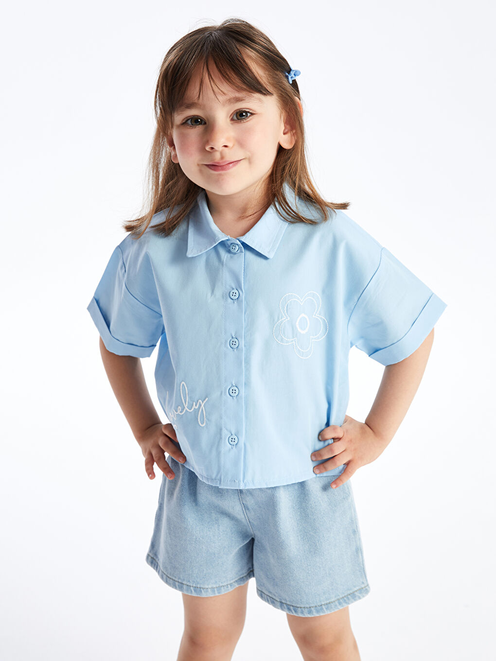 Short Sleeve Embroidered Baby Girl Shirt -S4JE35Z1-QXG
