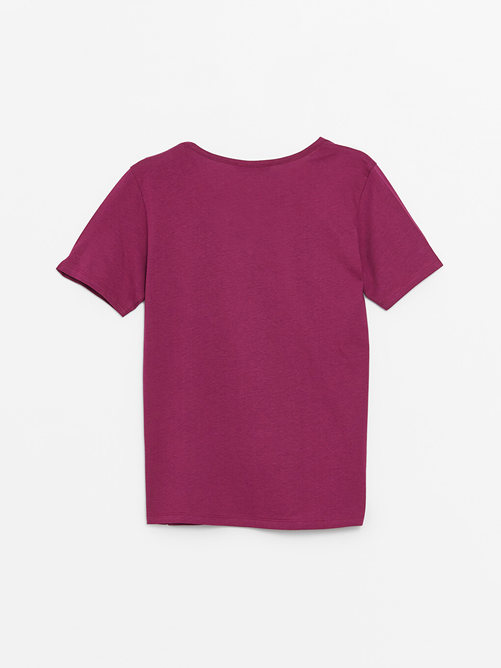 Crew Neck Plain Short Sleeve Women's Blouse-6