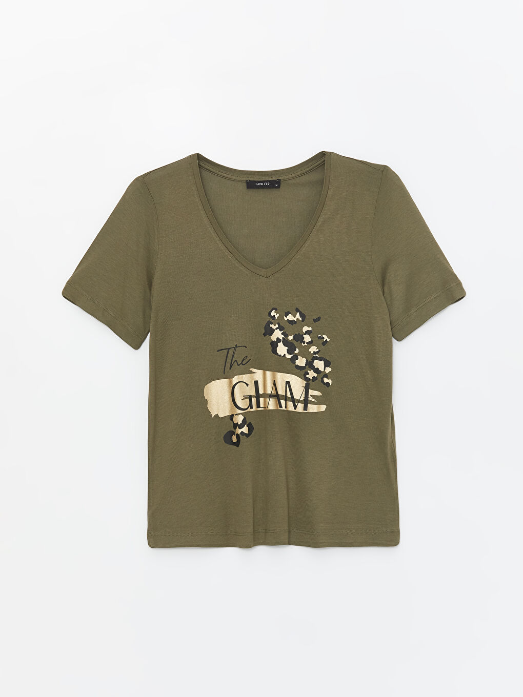 V-Neck Printed Short Sleeve Women's T-Shirt -S4JE40Z8-HCZ
