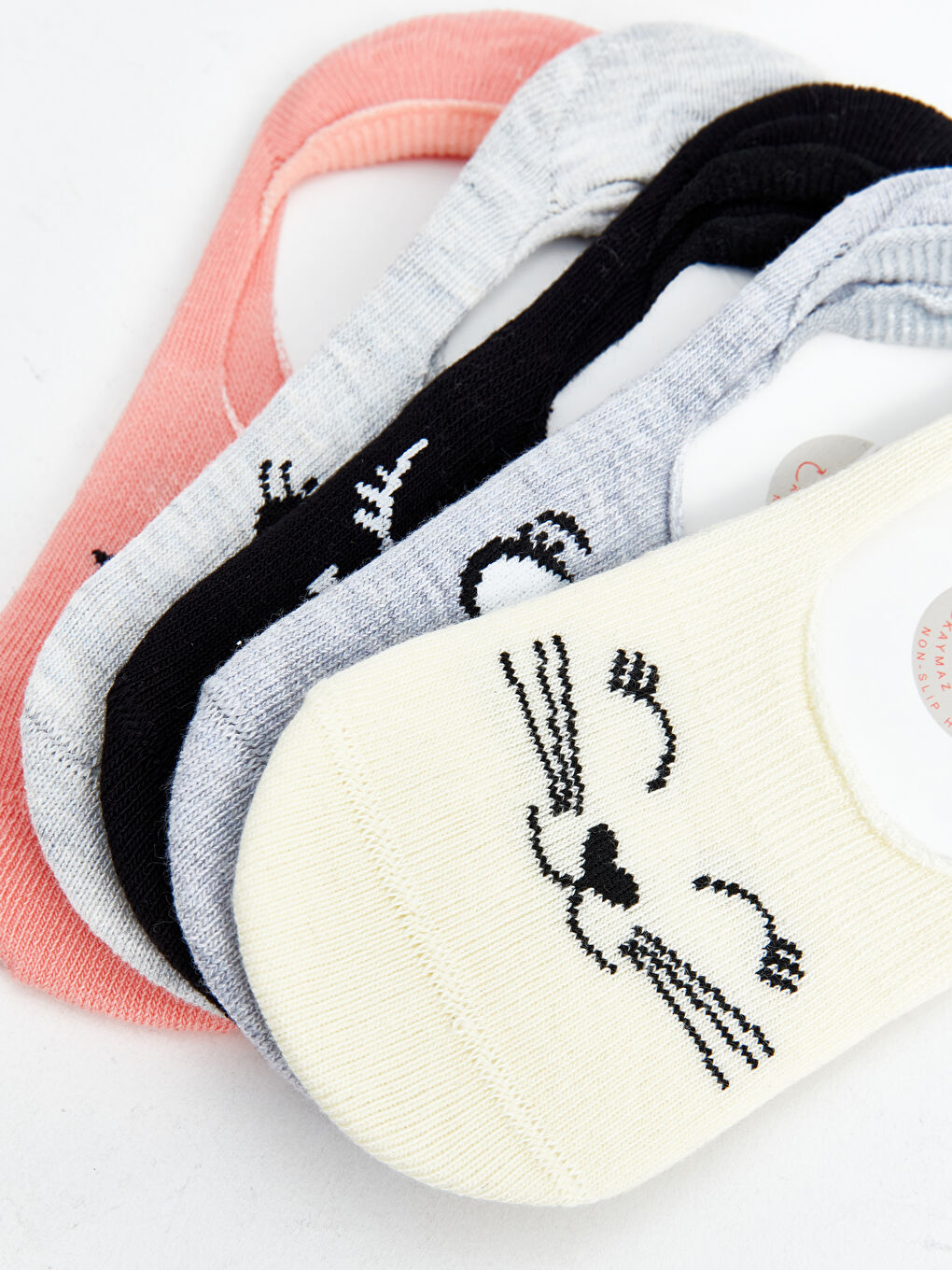 Ekru Desenli Kız Çocuk Babet Çorap 5'li-2