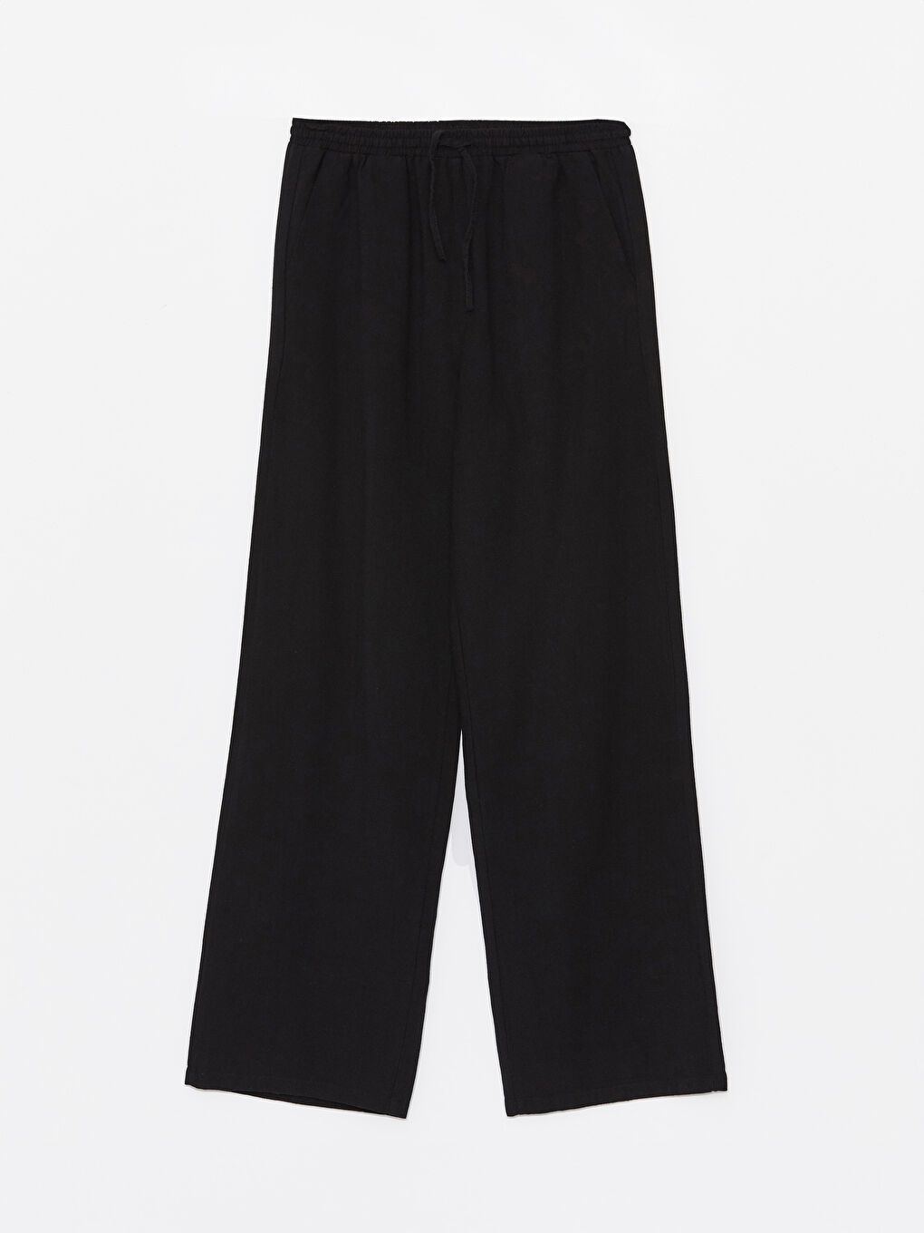 Elasticated Waist Plain Linen Blend Women's Trousers -S4JE81Z8-CVL
