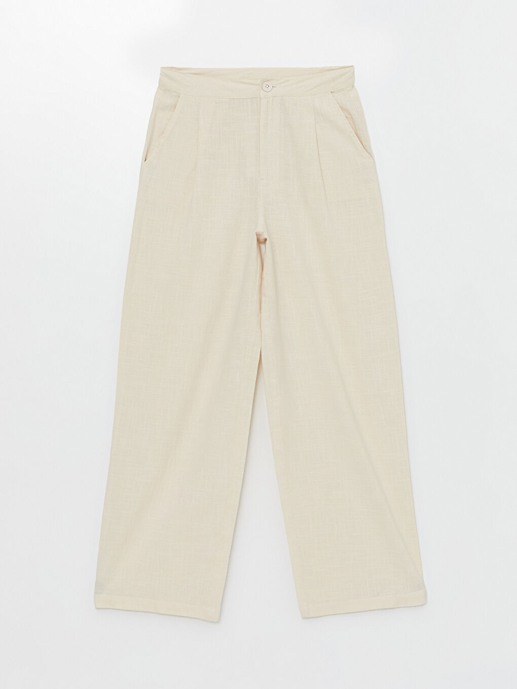 Loose Fit Plain Linen-Look Women's Trousers -S4JF21Z8-QW4