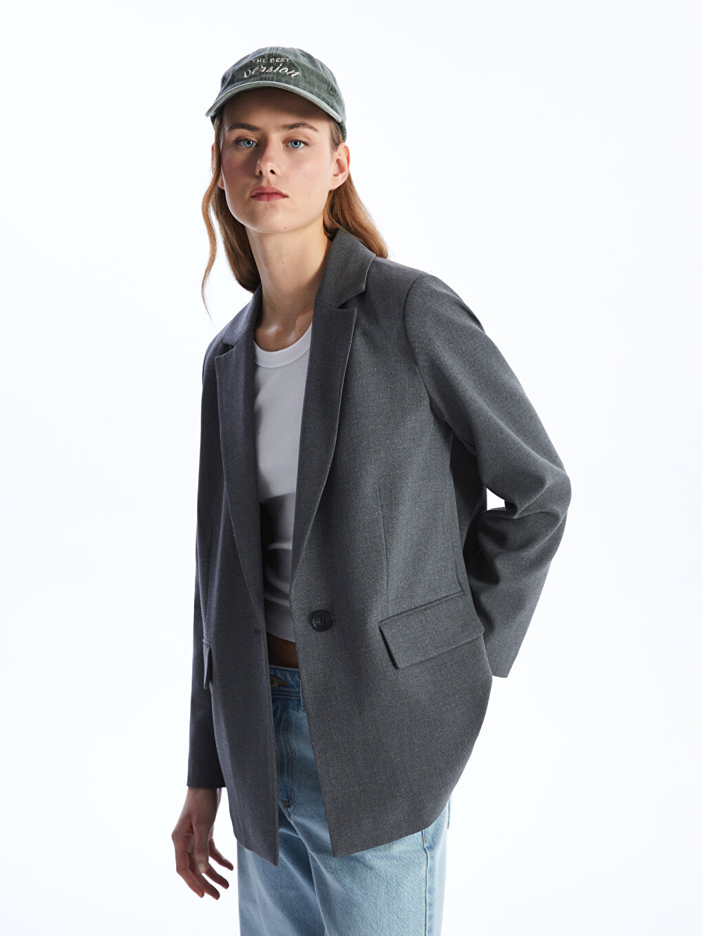 LC Waikiki Plain Long Sleeve Women's Blazer Jacket -S4JF97Z8-JMD