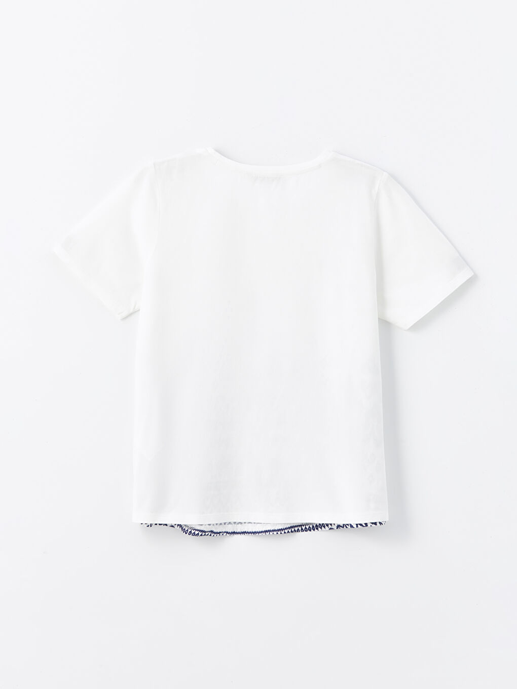 Crew Neck Printed Short Sleeve Women's Blouse -S4JG31Z8-FFB