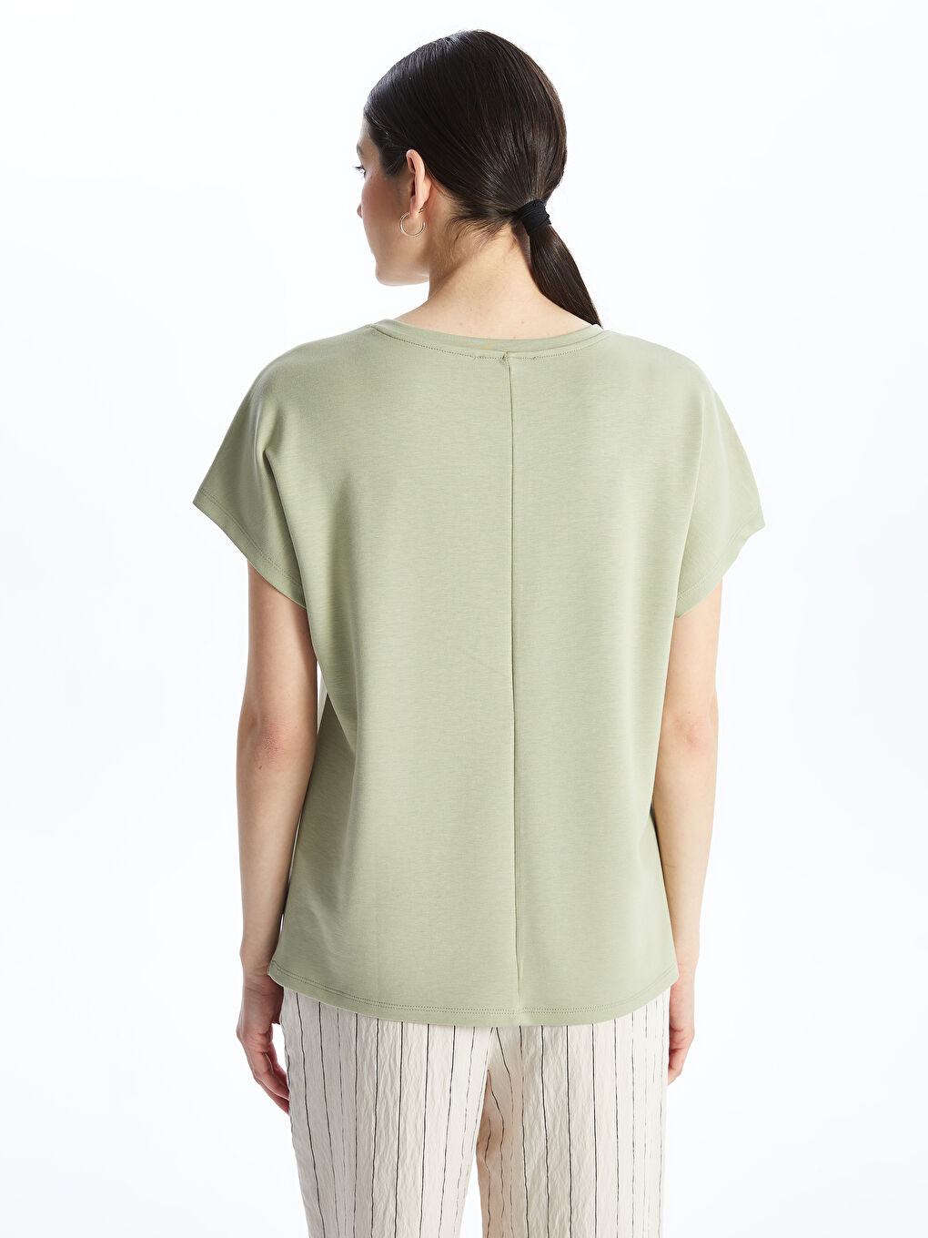 Crew Neck Regular Short Sleeve Women's T-shirt -S4JG34Z8-GHY