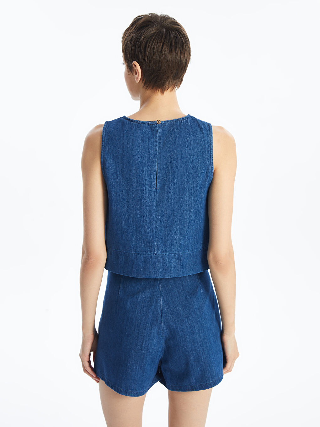 Women's Crew Neck Straight Jean Crop -S4JG46Z8-507