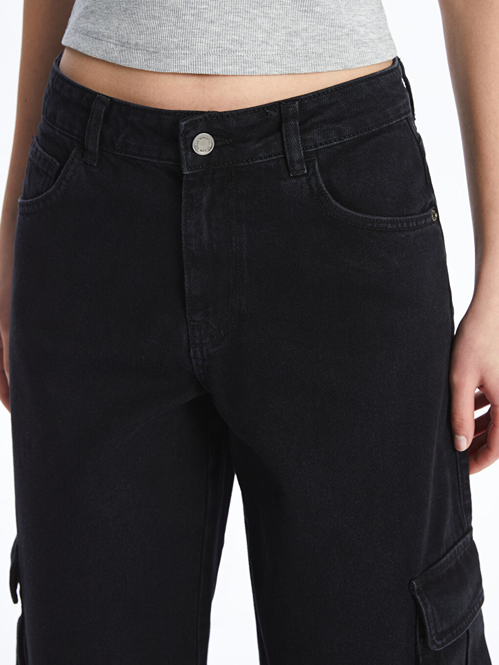 Wideleg Women's Cargo Jean Pants -S4JG57Z8-327