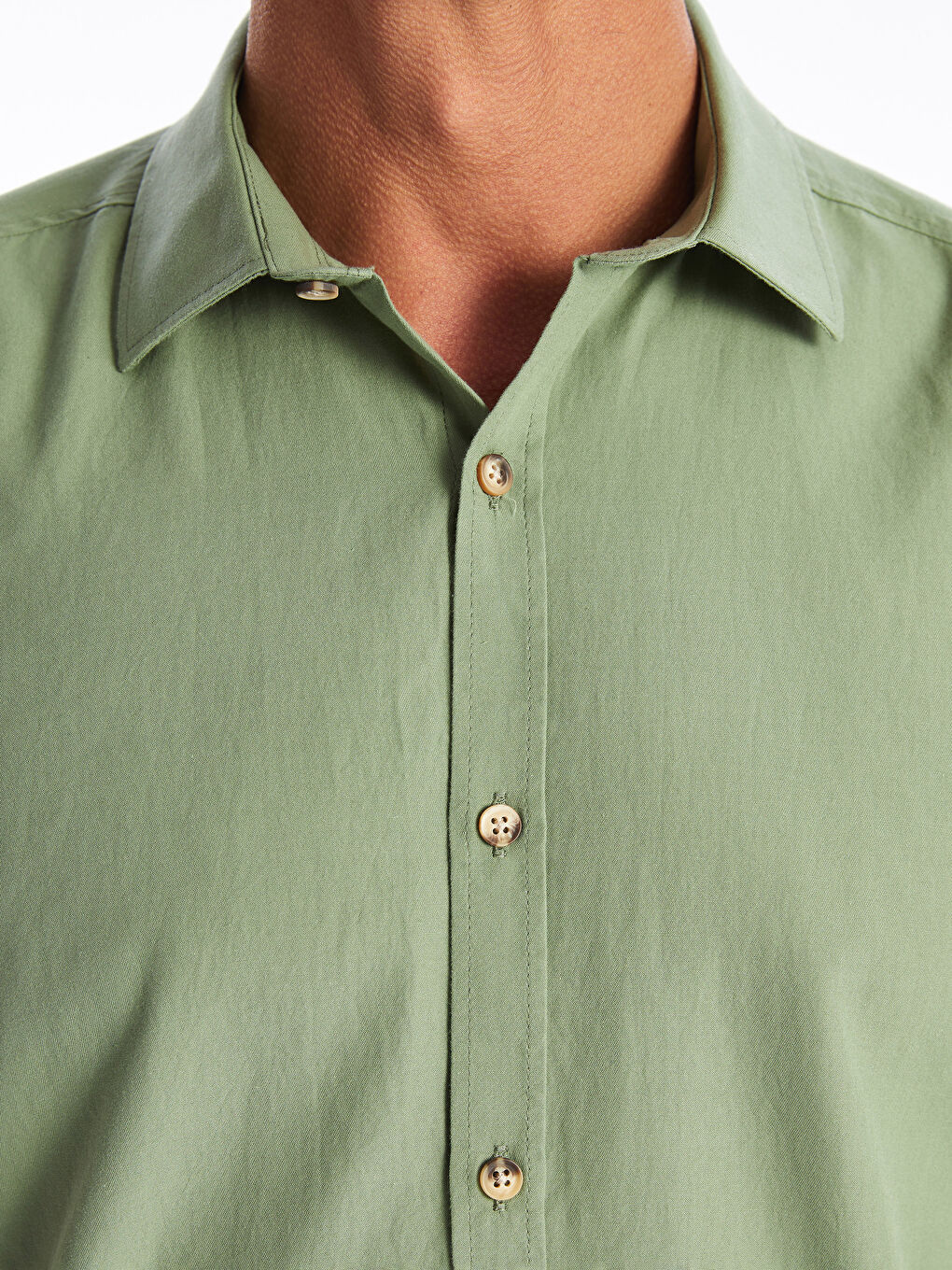 Yeşil Regular Fit Kısa Kollu Erkek Gömlek-3