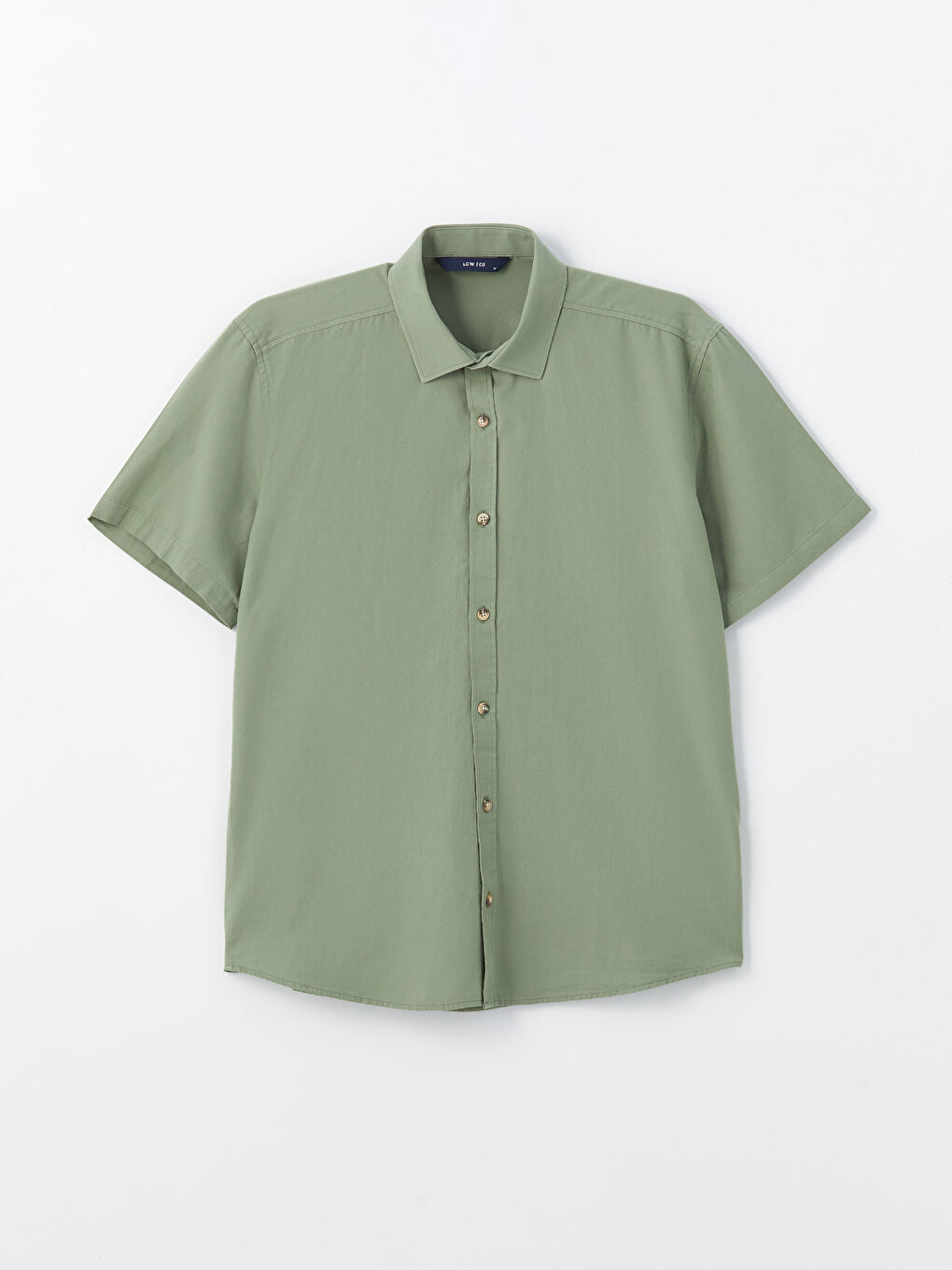 Yeşil Regular Fit Kısa Kollu Erkek Gömlek-5