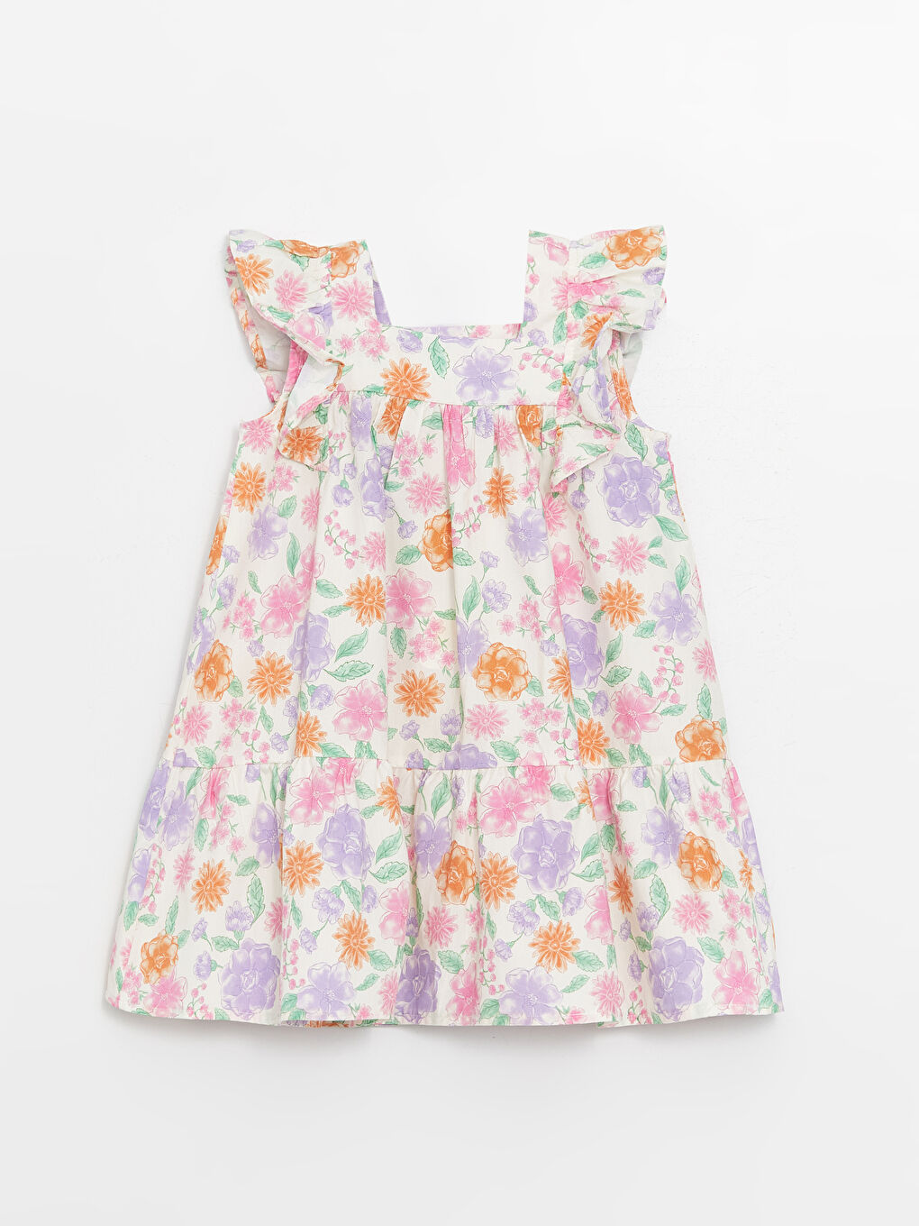 Square Collar Baby Girl Poplin Dress -S4JG88Z1-LRA