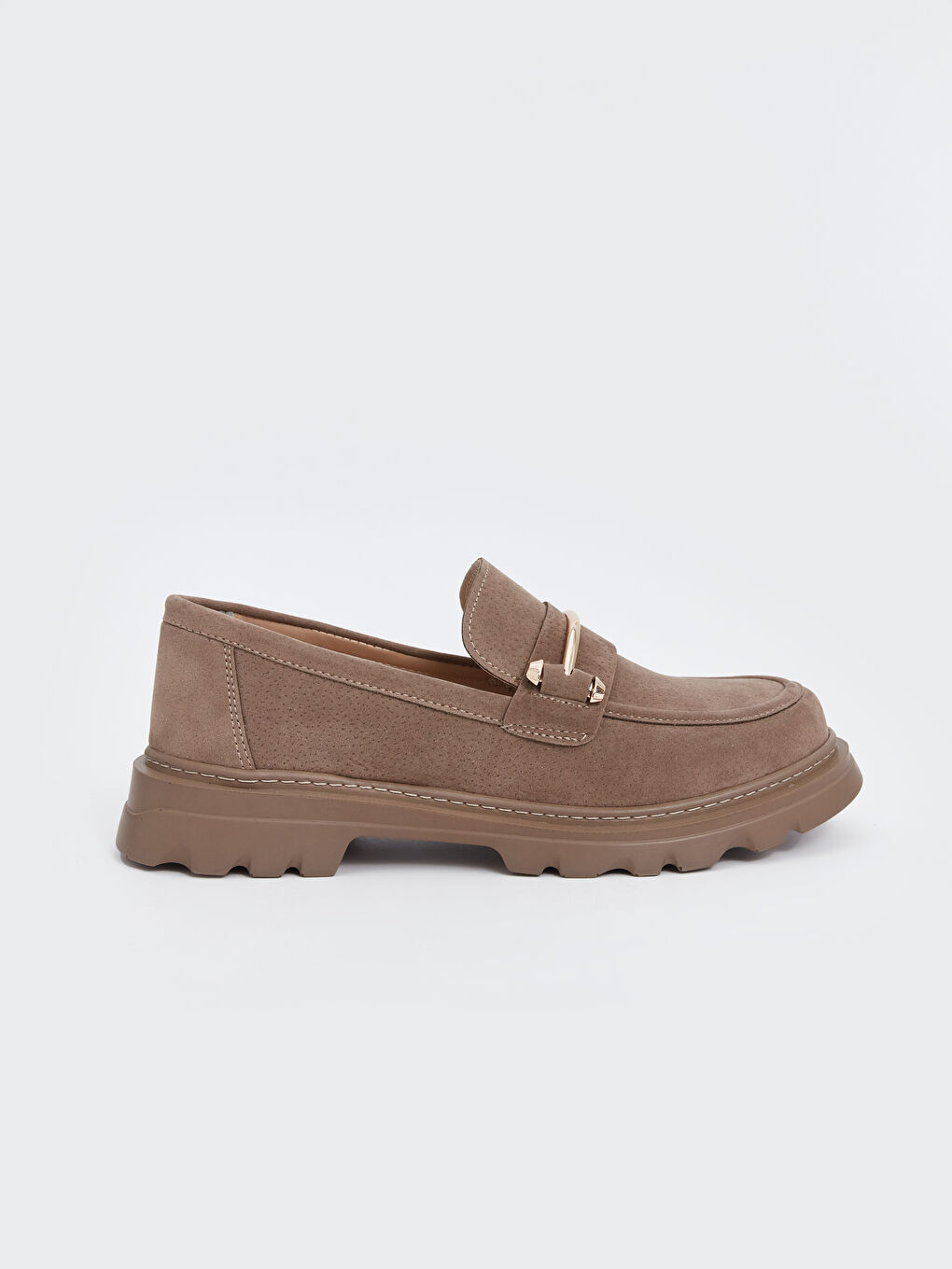 Kahverengi Kadın Loafer Ayakkabı-1