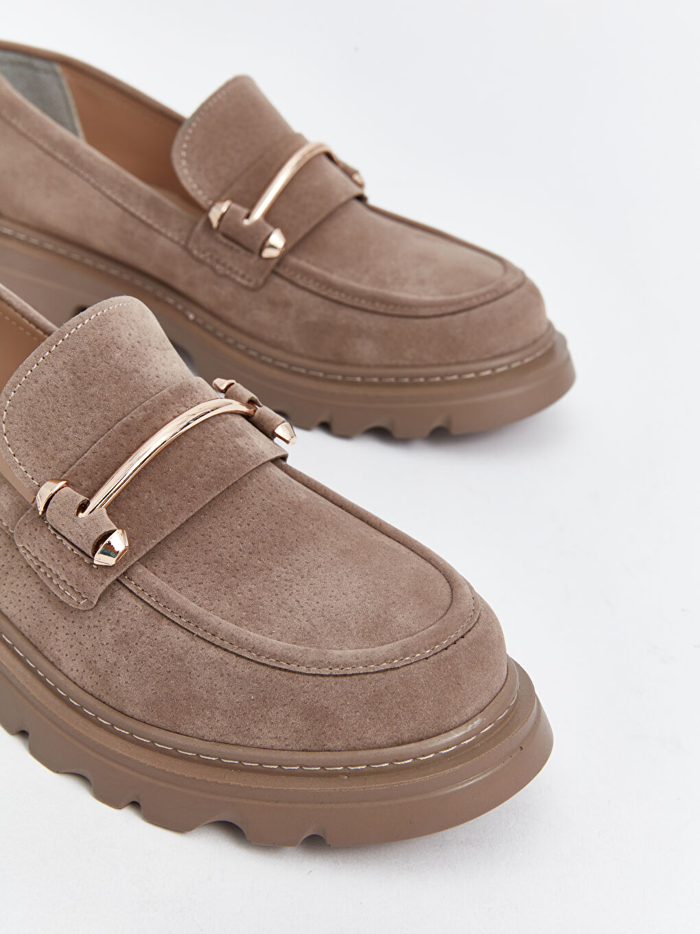 Kahverengi Kadın Loafer Ayakkabı-2