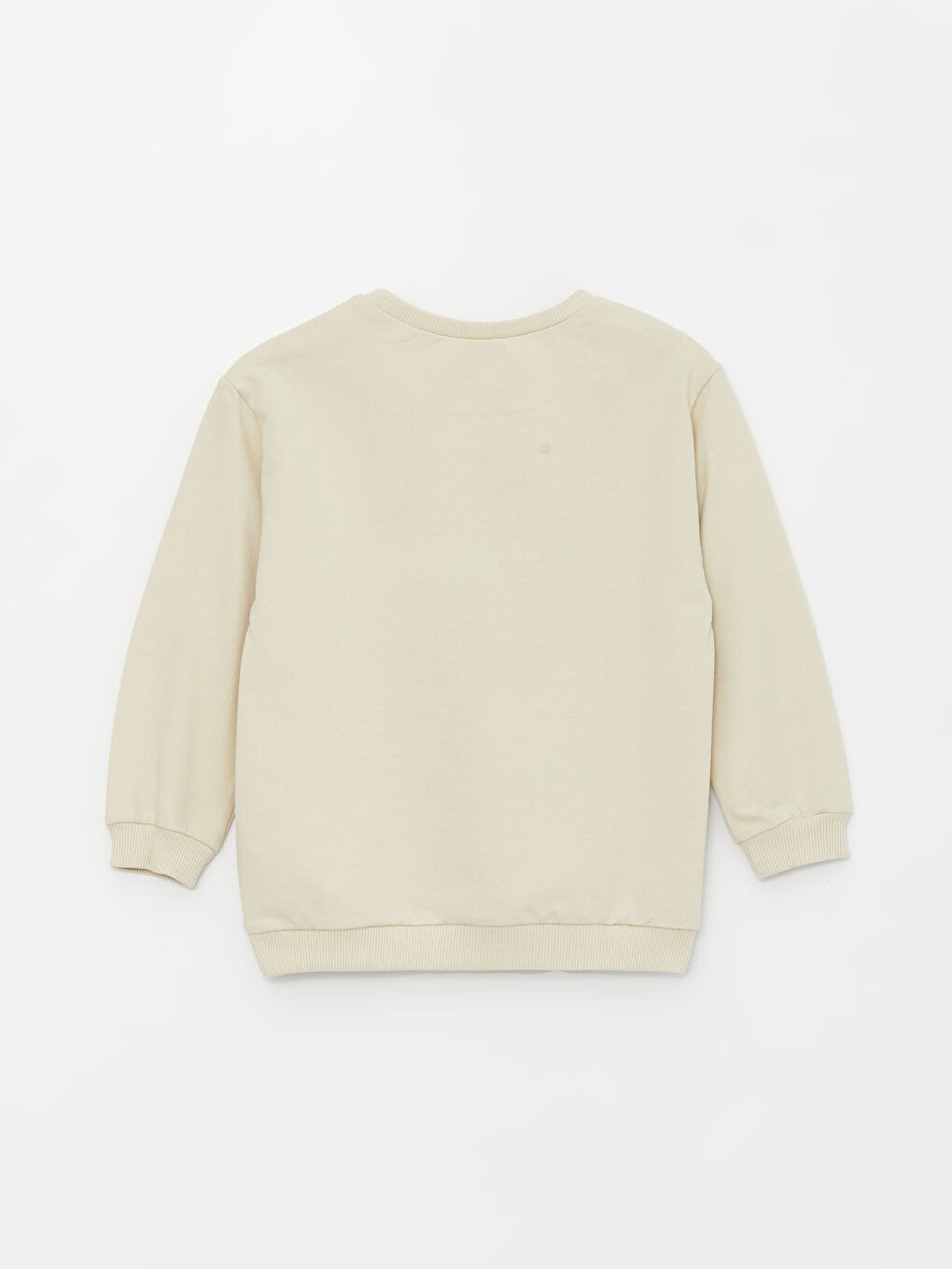 Bej Bisiklet Yaka Uzun Kollu Baskılı Erkek Bebek Sweatshirt-1