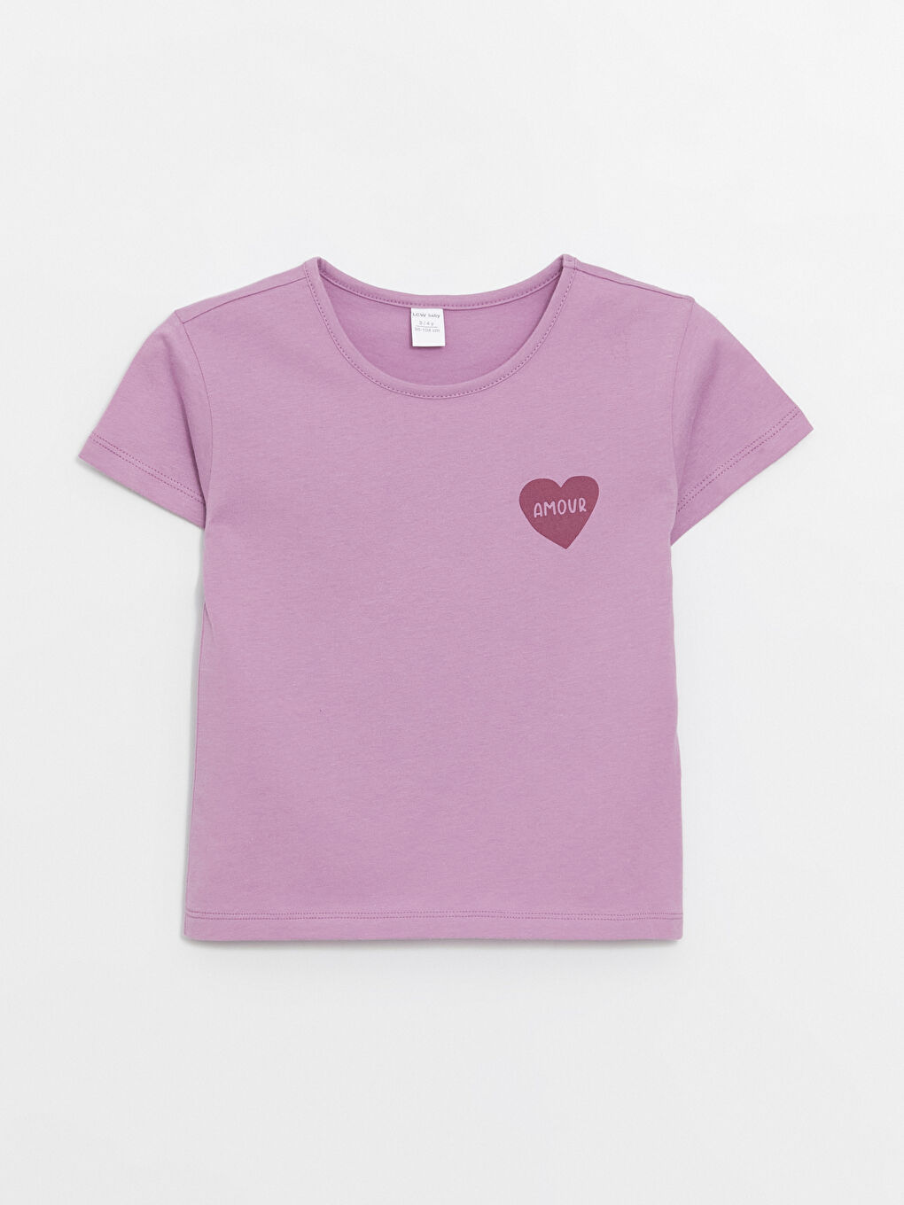 Crew Neck Printed Short Sleeve Baby Girls' T-Shirt-2